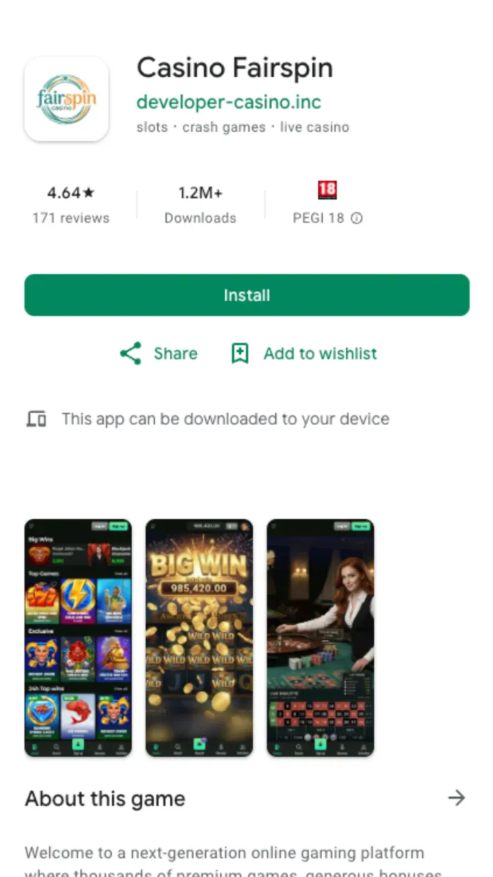 Fairspin Casino app